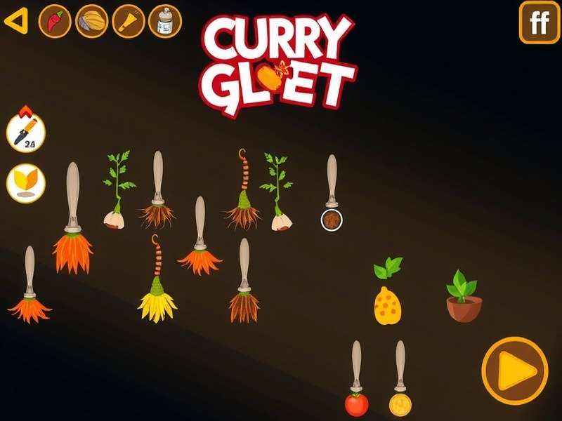 Curry Glory Quest gameplay screenshot showing a character collecting spices